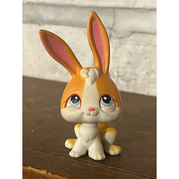 Hasbro | Toys | Littlest Pet Shop Lps 75 Orange White Bunny Rabbit Blue ...